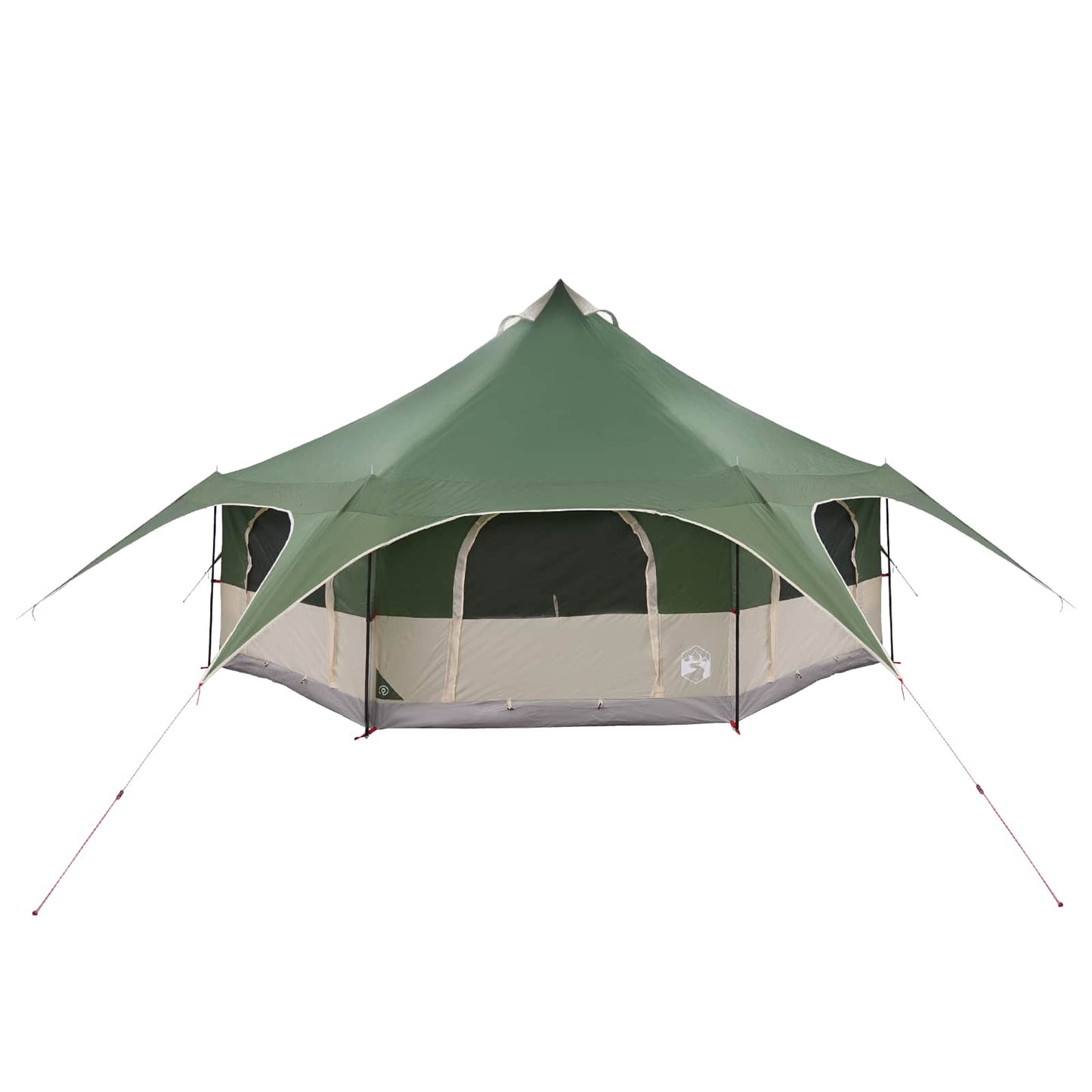 vidaXL Family Tent 10-Person Green 185T Polyester with PU Coating