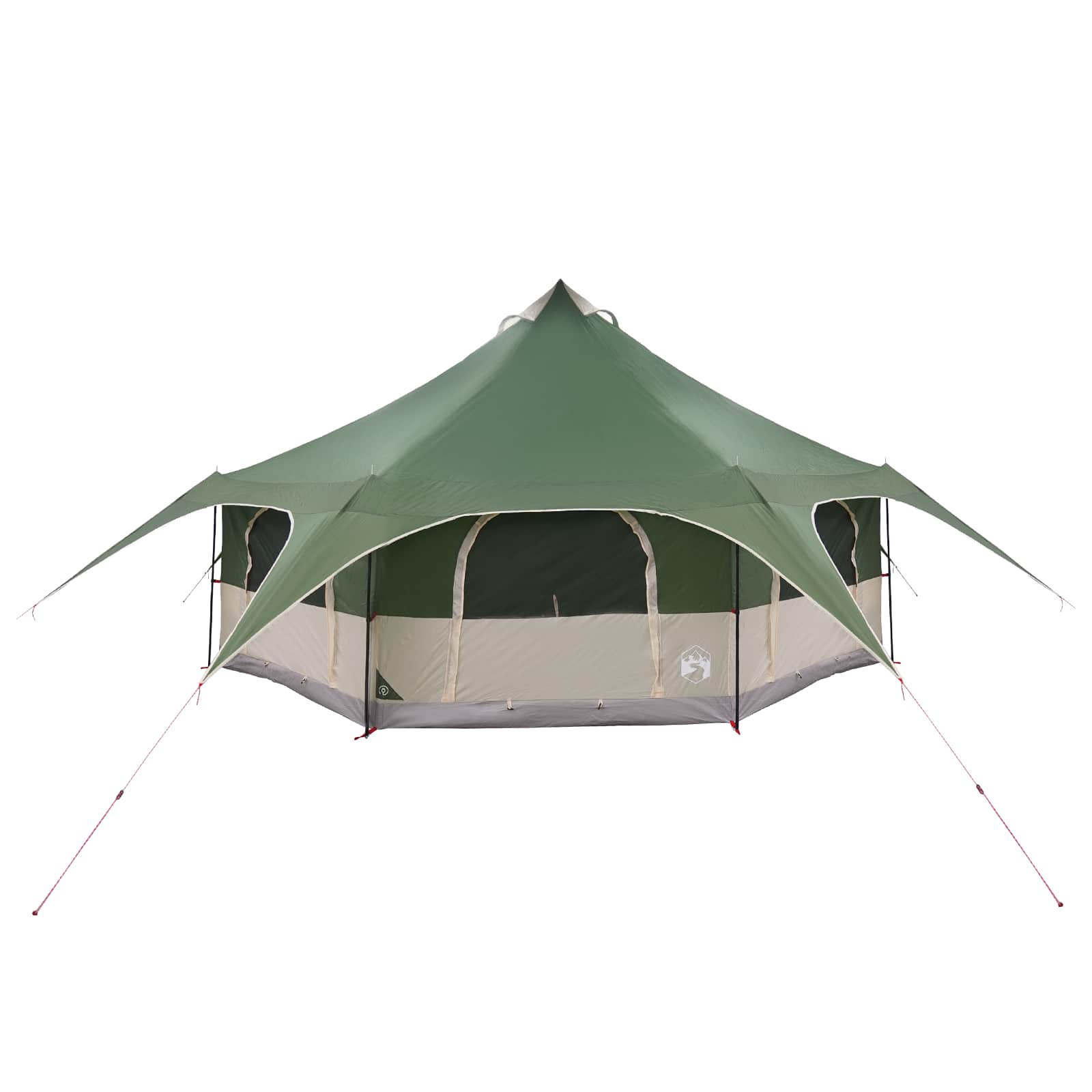 vidaXL Family Tent 10-Person Green 185T Polyester with PU Coating