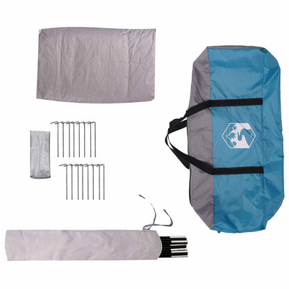 vidaXL Family Tent 10-Person Blue 185T Polyester with PU Coating