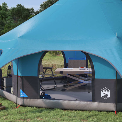 vidaXL Family Tent 10-Person Blue 185T Polyester with PU Coating