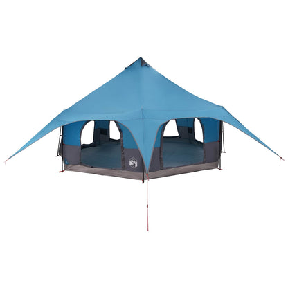 vidaXL Family Tent 10-Person Blue 185T Polyester with PU Coating