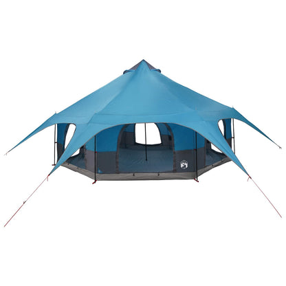 vidaXL Family Tent 10-Person Blue 185T Polyester with PU Coating