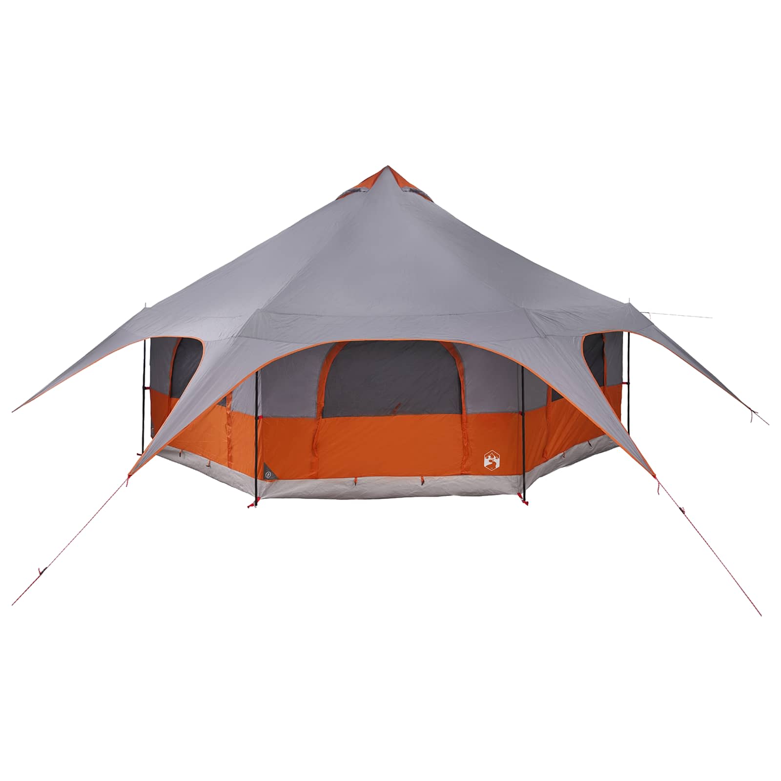 vidaXL Family Tent 10-Person Grey and Orange