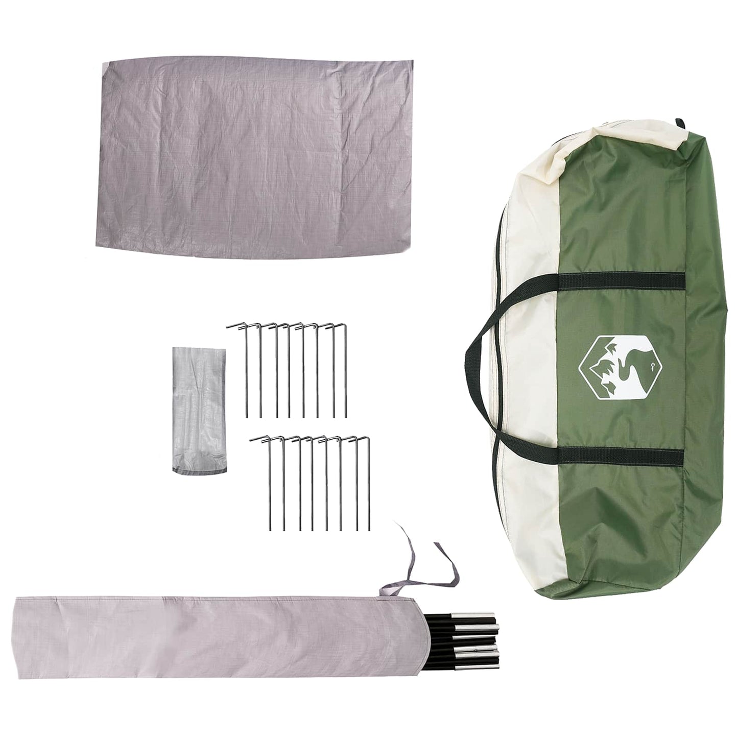 vidaXL Family Tent 5-Person Green 185T Polyester with PU Coating