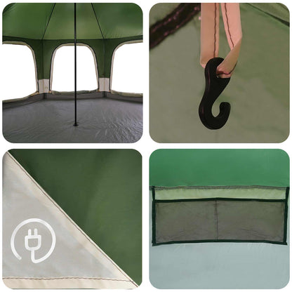 vidaXL Family Tent 5-Person Green 185T Polyester with PU Coating