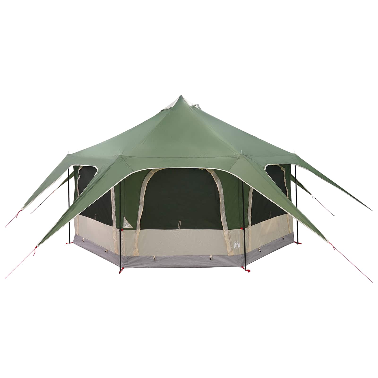 vidaXL Family Tent 5-Person Green 185T Polyester with PU Coating