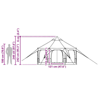 vidaXL Family Tent 5-Person Green 185T Polyester with PU Coating