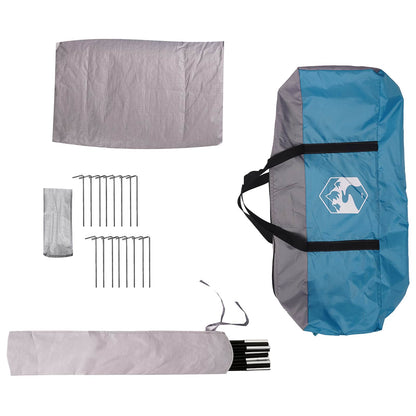 vidaXL Family Tent 5-Person Blue 185T Polyester with PU Coating