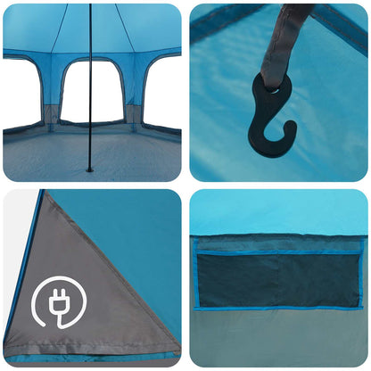 vidaXL Family Tent 5-Person Blue 185T Polyester with PU Coating