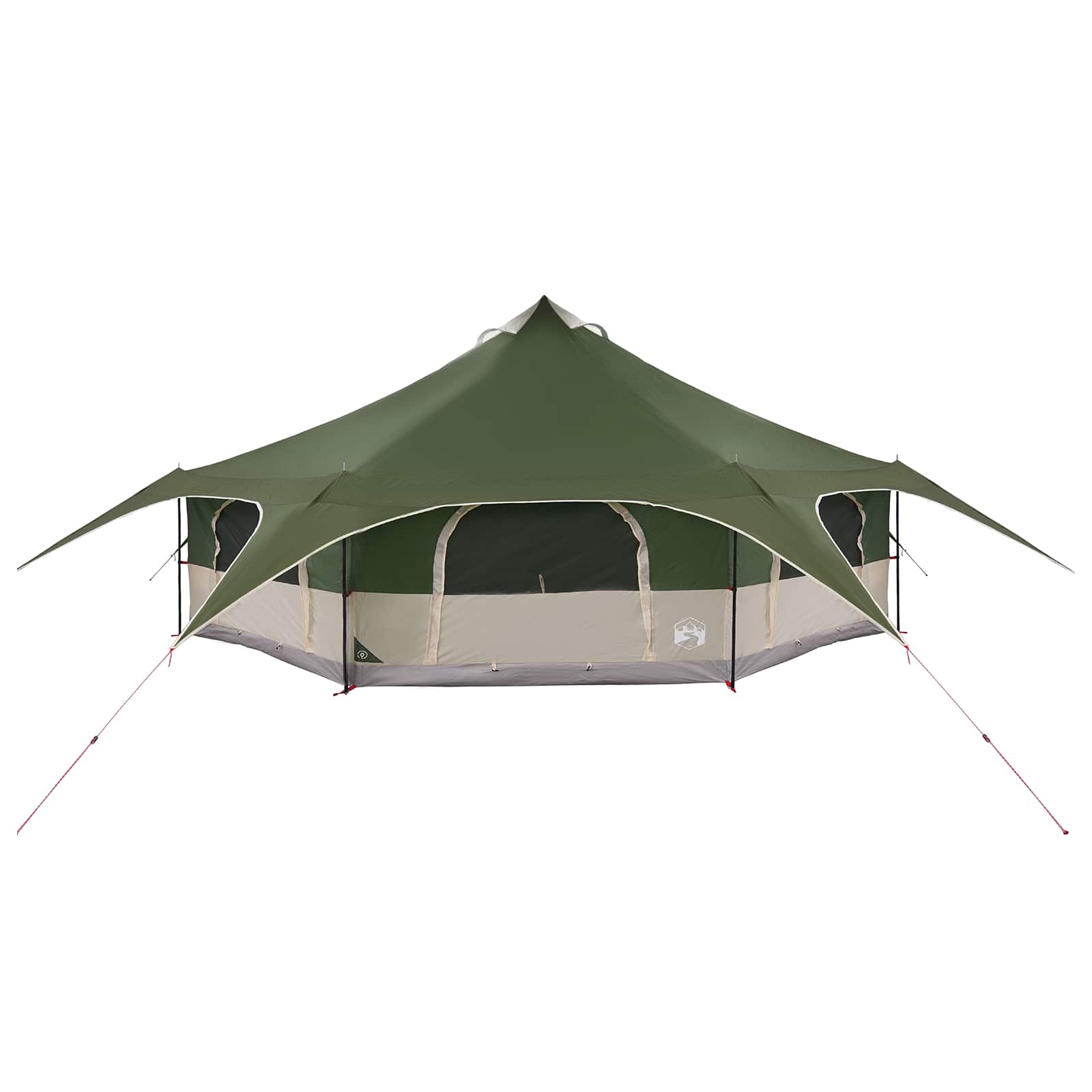 vidaXL Family Tent 18-Person Green 185T Polyester with PU Coating