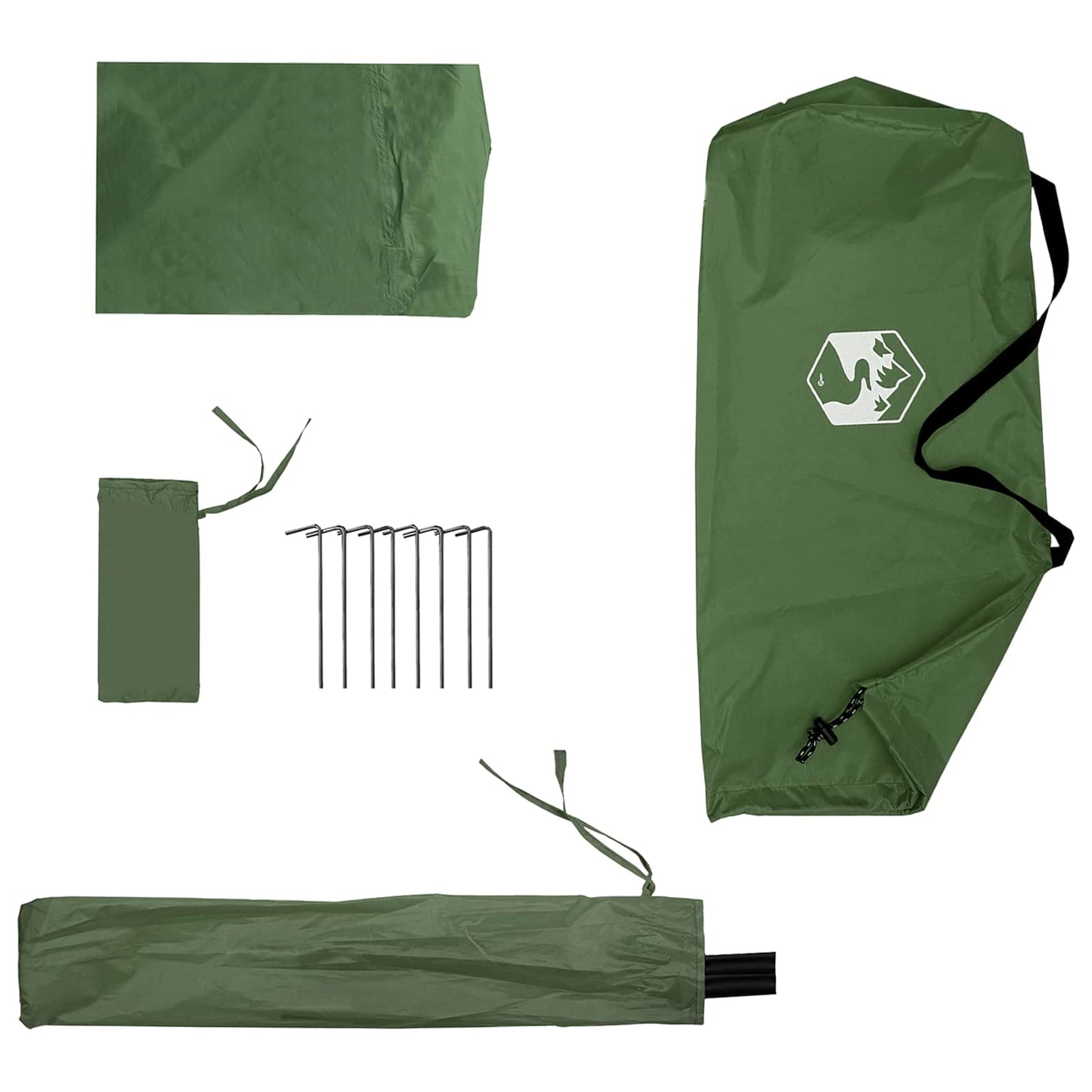 vidaXL 2-in-1 Rain Poncho with Hood 262 x 126 x 130 cm Green