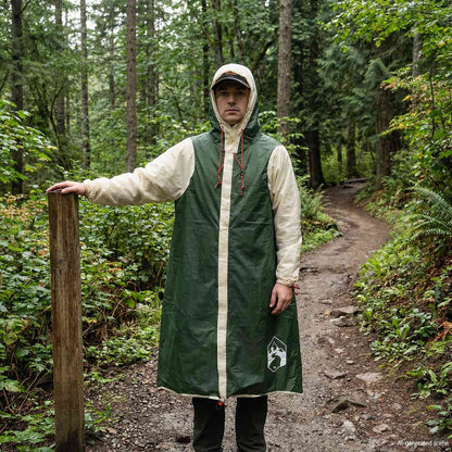 vidaXL 2-in-1 Rain Poncho with Hood 262 x 126 x 130 cm Green