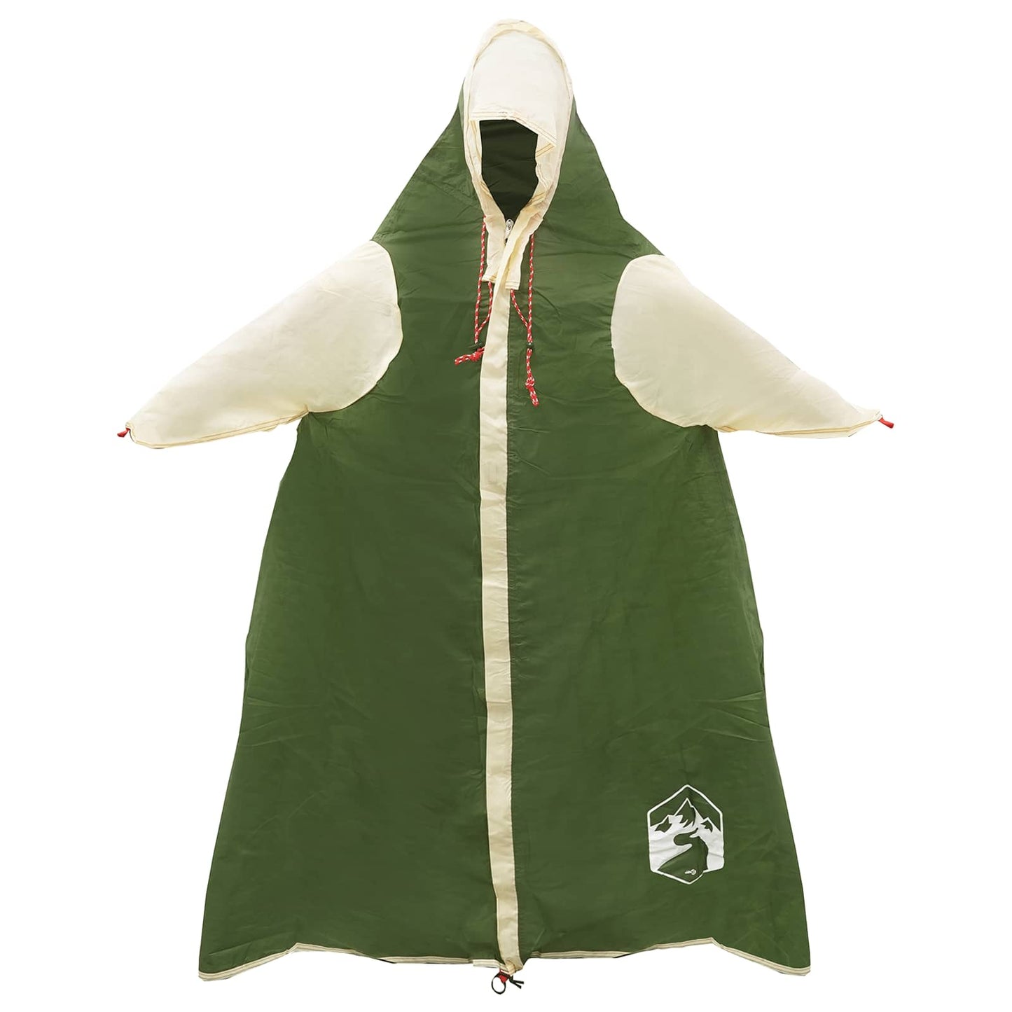 vidaXL 2-in-1 Rain Poncho with Hood 262 x 126 x 130 cm Green