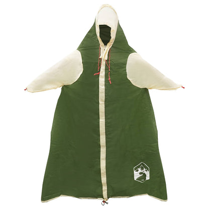 vidaXL 2-in-1 Rain Poncho with Hood 262 x 126 x 130 cm Green
