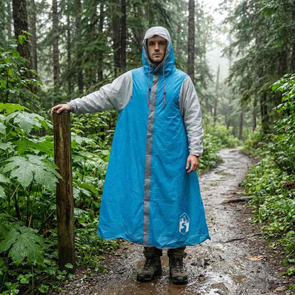 vidaXL 2-in-1 Rain Poncho with Hood 262 x 126 x 130 cm Blue