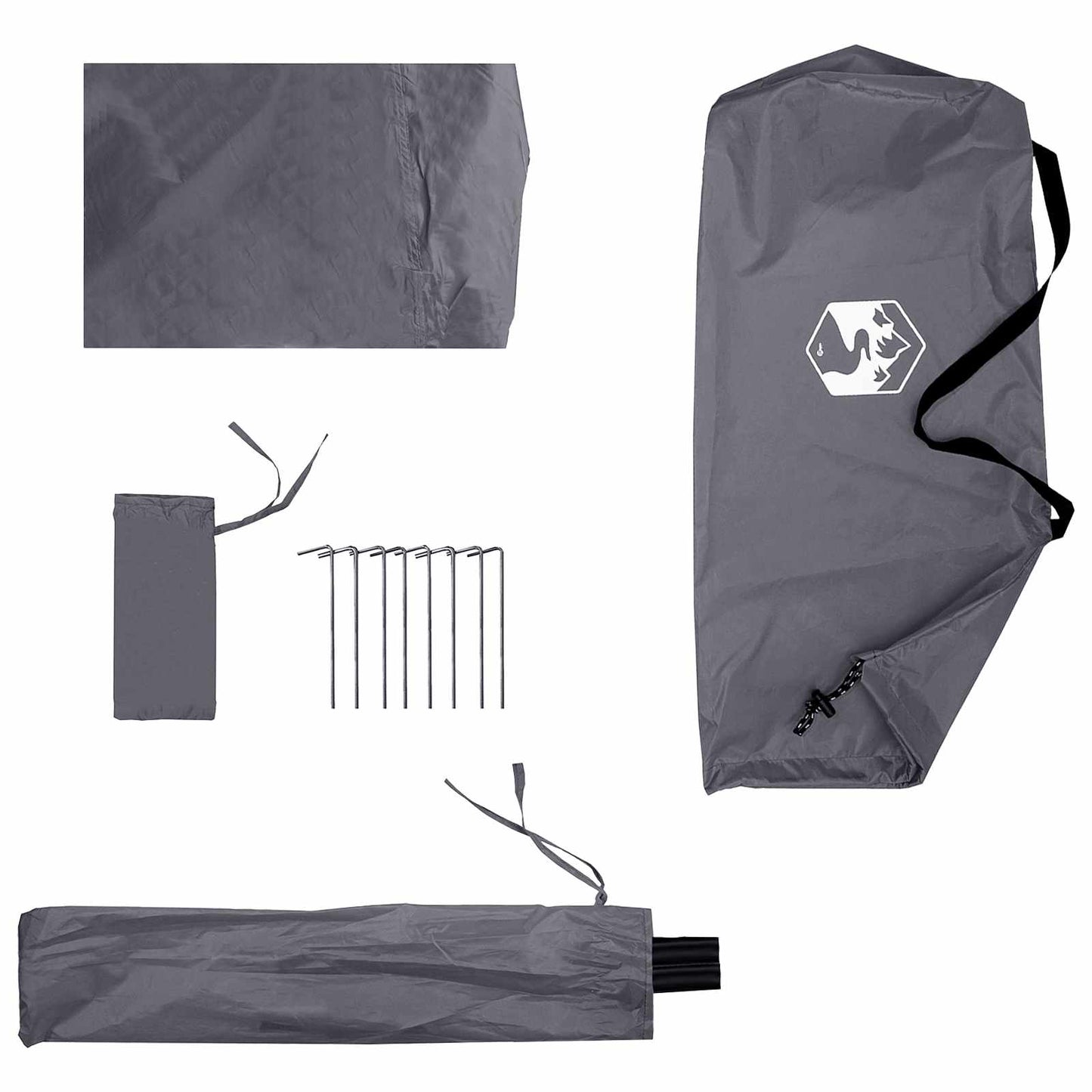 vidaXL 2-in-1 Rain Poncho with Hood 262 x 126 x 130 cm Grey and Orange
