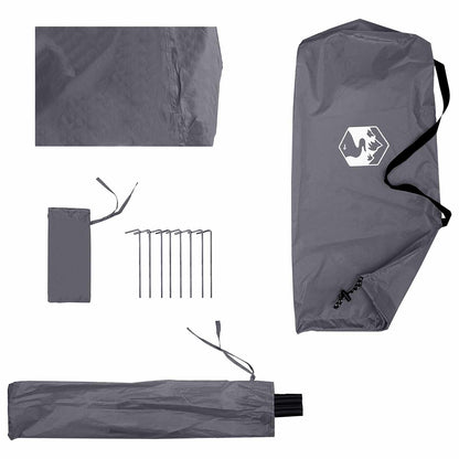 vidaXL 2-in-1 Rain Poncho with Hood 262 x 126 x 130 cm Grey and Orange