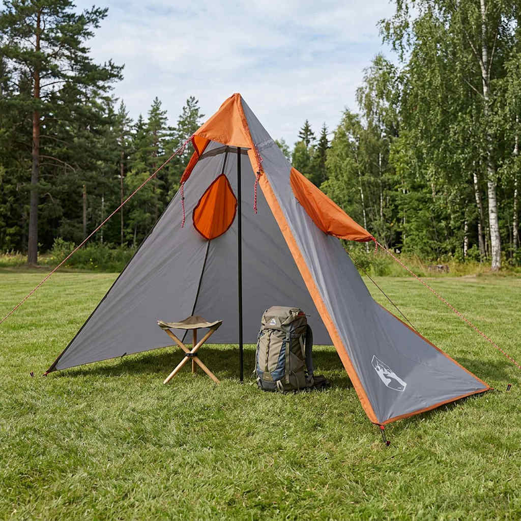 vidaXL 2-in-1 Rain Poncho with Hood 262 x 126 x 130 cm Grey and Orange