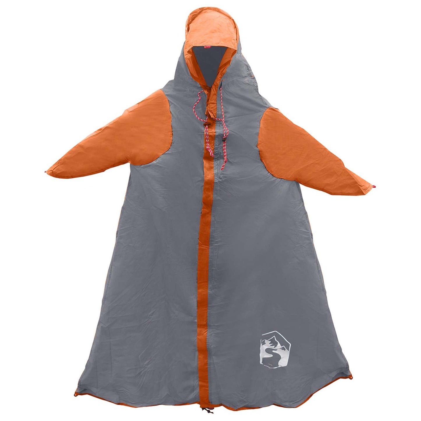 vidaXL 2-in-1 Rain Poncho with Hood 262 x 126 x 130 cm Grey and Orange