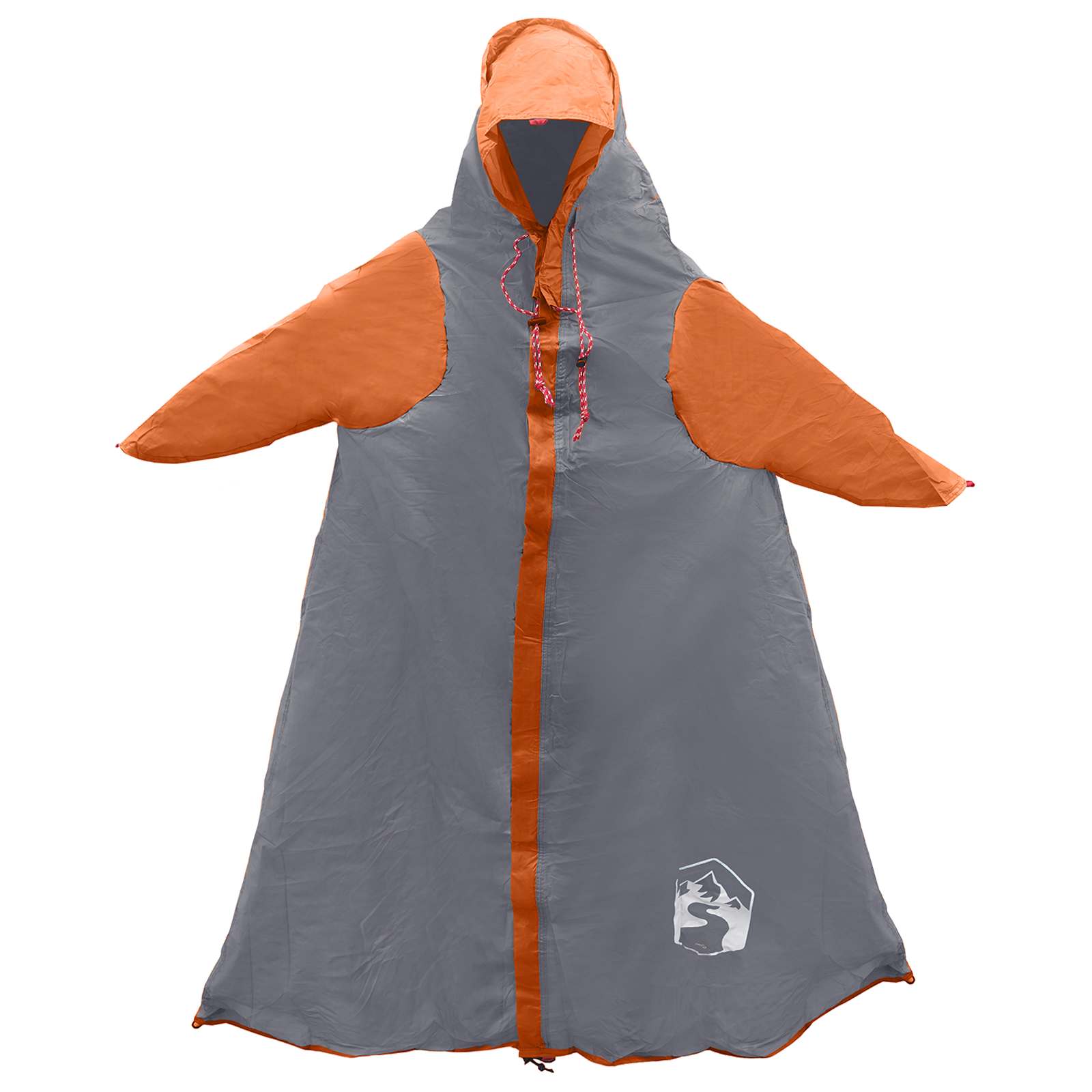 vidaXL 2-in-1 Rain Poncho with Hood 262 x 126 x 130 cm Grey and Orange