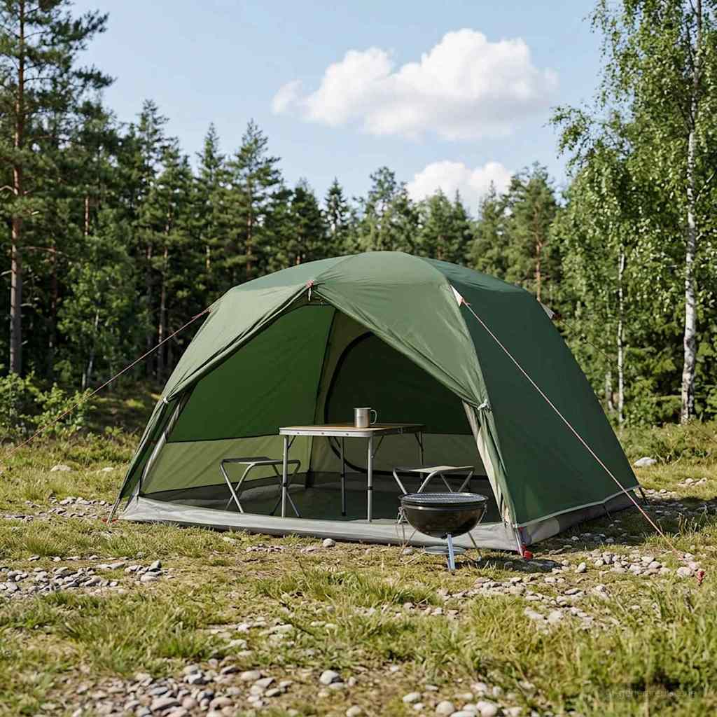 vidaXL Backpacking Tent 2-Person Green 185T Polyester with PU Coating