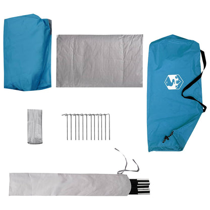 vidaXL Backpacking Tent 2-Person Blue 185T Polyester with PU Coating