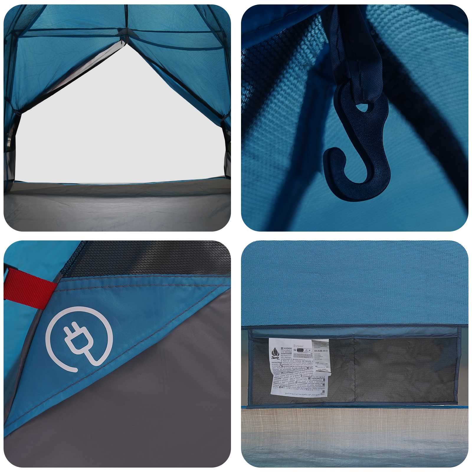 vidaXL Backpacking Tent 2-Person Blue 185T Polyester with PU Coating