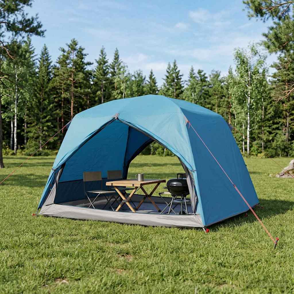 vidaXL Backpacking Tent 2-Person Blue 185T Polyester with PU Coating