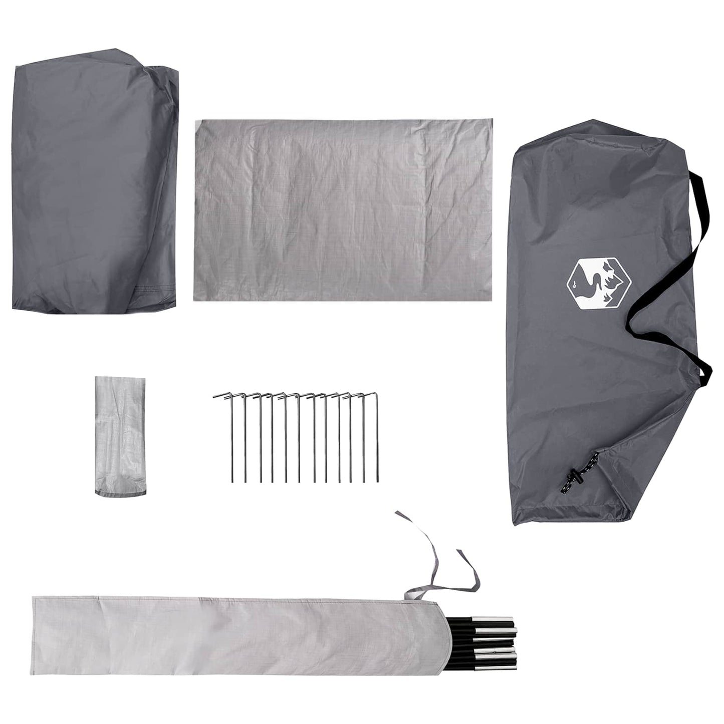 vidaXL Backpacking Tent 2-Person Grey and Orange