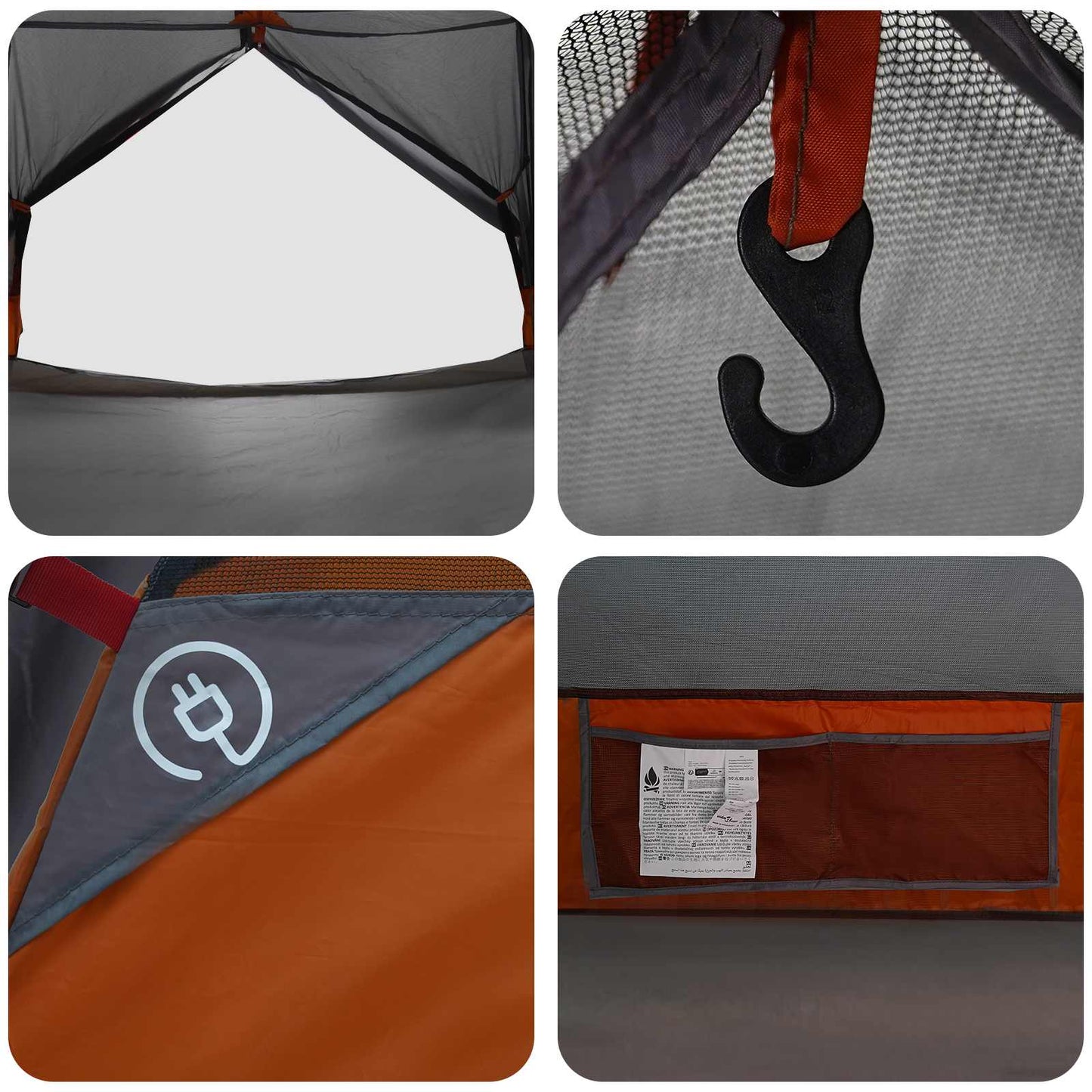 vidaXL Backpacking Tent 2-Person Grey and Orange