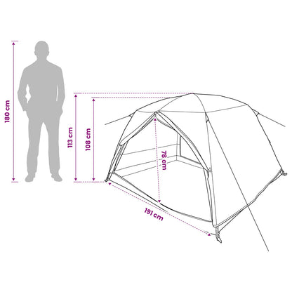 vidaXL Backpacking Tent 2-Person Grey and Orange