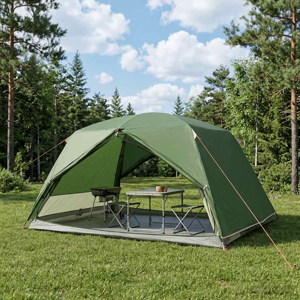 vidaXL Backpacking Tent 4-Person Green 185T Polyester with PU Coating