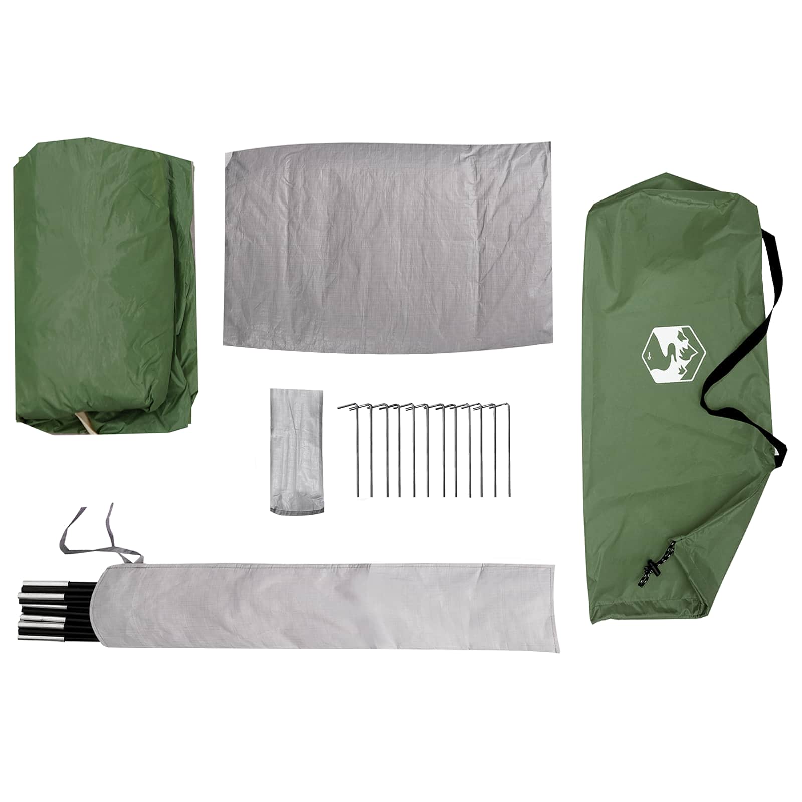 vidaXL Backpacking Tent 222 x 85 x 125 cm Green