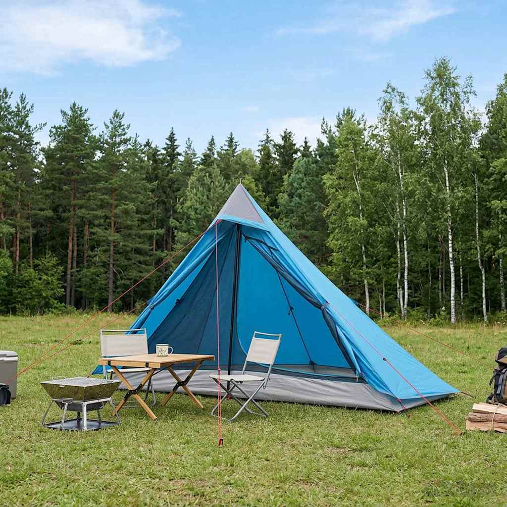 vidaXL Backpacking Tent 222 x 85 x 125 cm Blue