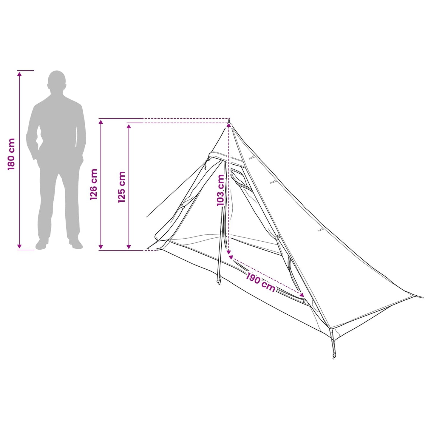 vidaXL Backpacking Tent 222 x 85 x 125 cm Blue