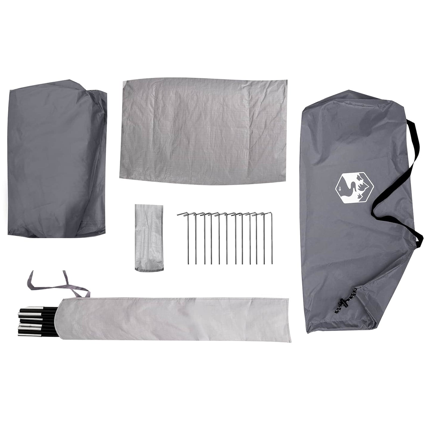 vidaXL Backpacking Tent 222 x 85 x 125 cm Grey and Orange