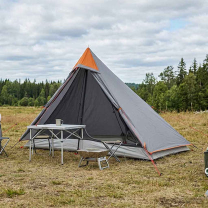 vidaXL Backpacking Tent 222 x 85 x 125 cm Grey and Orange