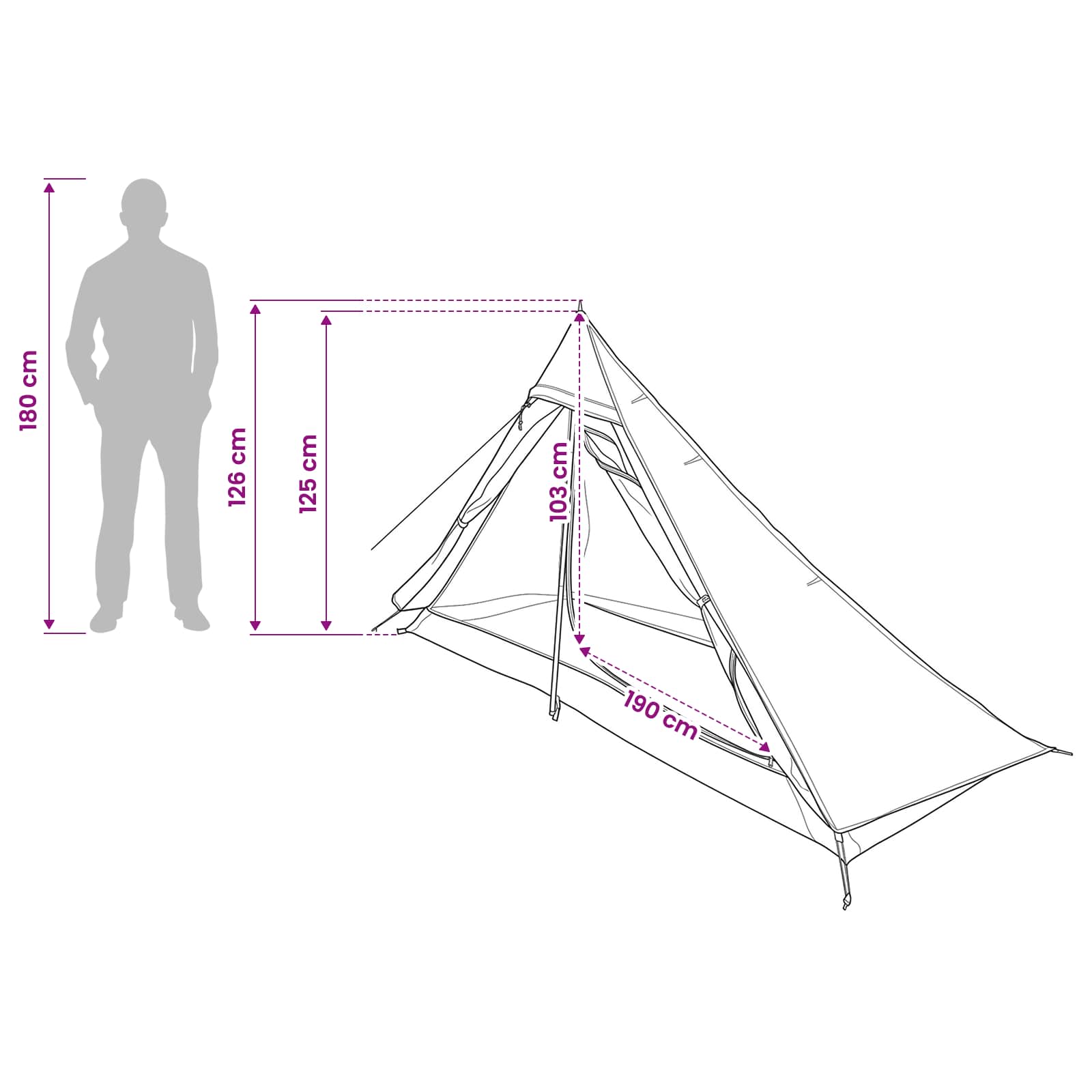 vidaXL Backpacking Tent 222 x 85 x 125 cm Grey and Orange