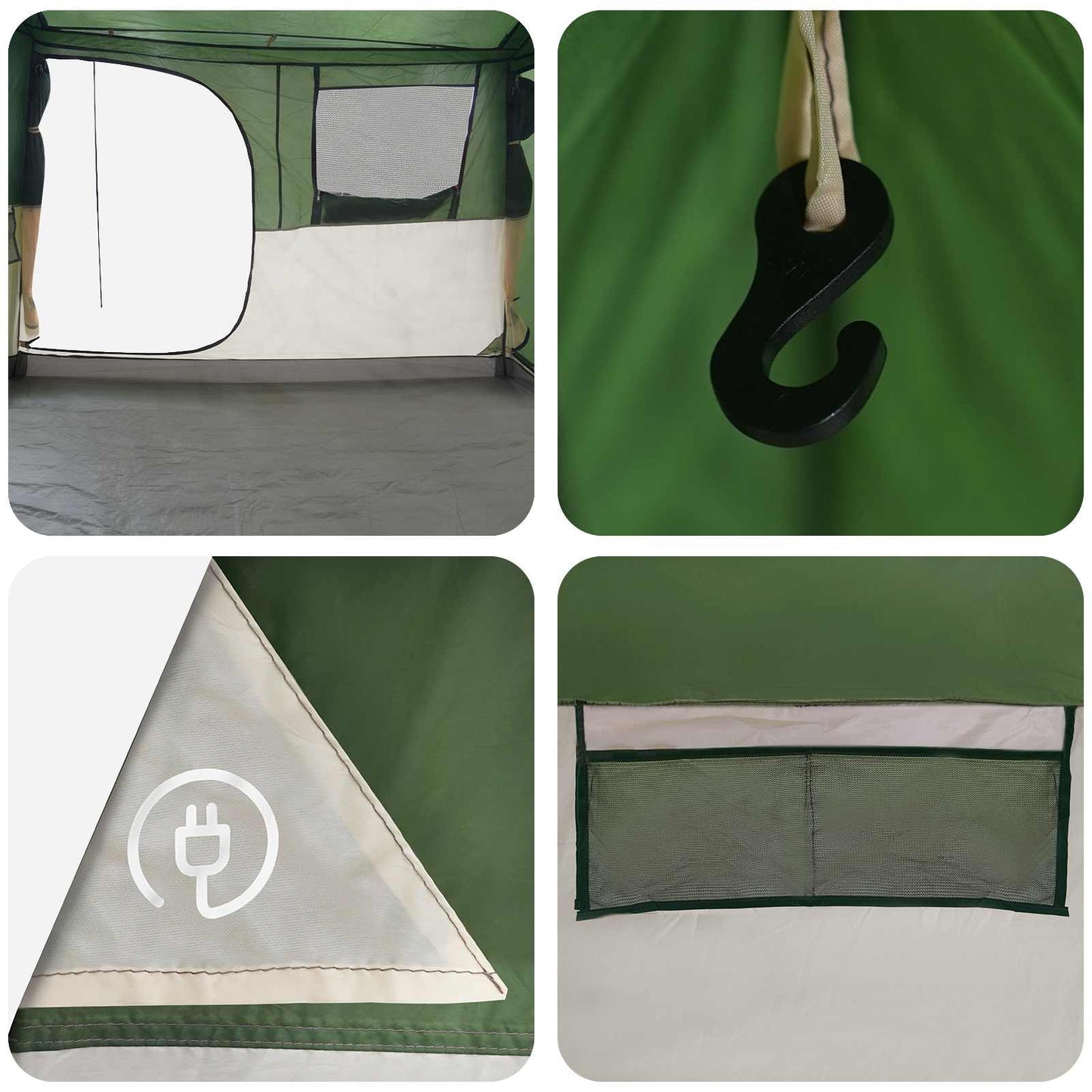 vidaXL Tunnel Tent Green 475 x 220 x 192 cm