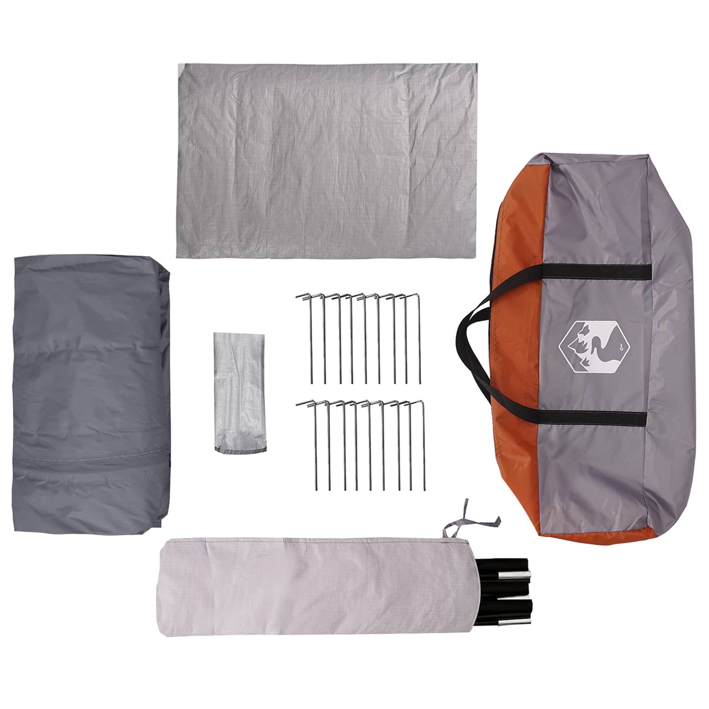 vidaXL Tunnel Tent Grey and Orange 475 x 220 x 192 cm