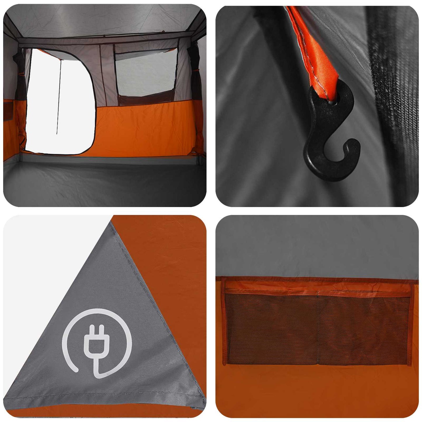vidaXL Tunnel Tent Grey and Orange 475 x 220 x 192 cm