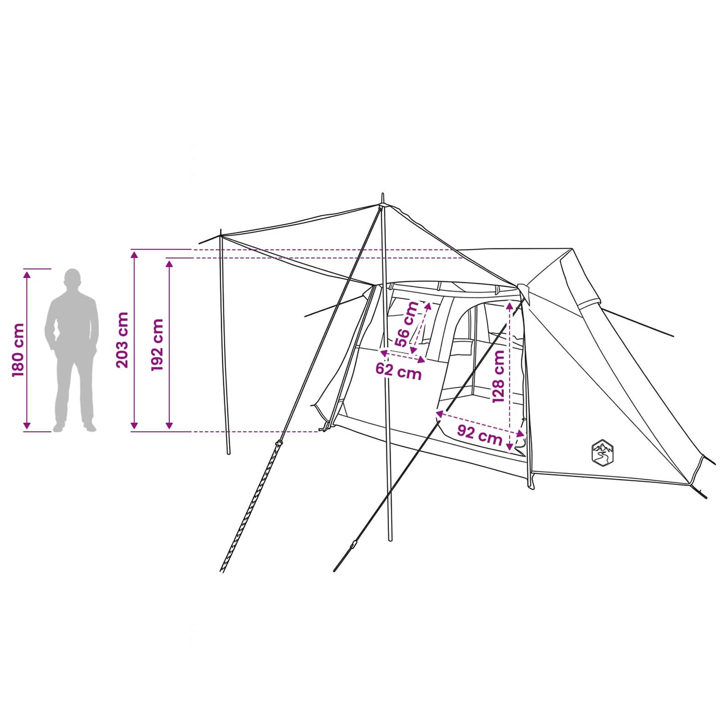 vidaXL Tunnel Tent Grey and Orange 475 x 220 x 192 cm