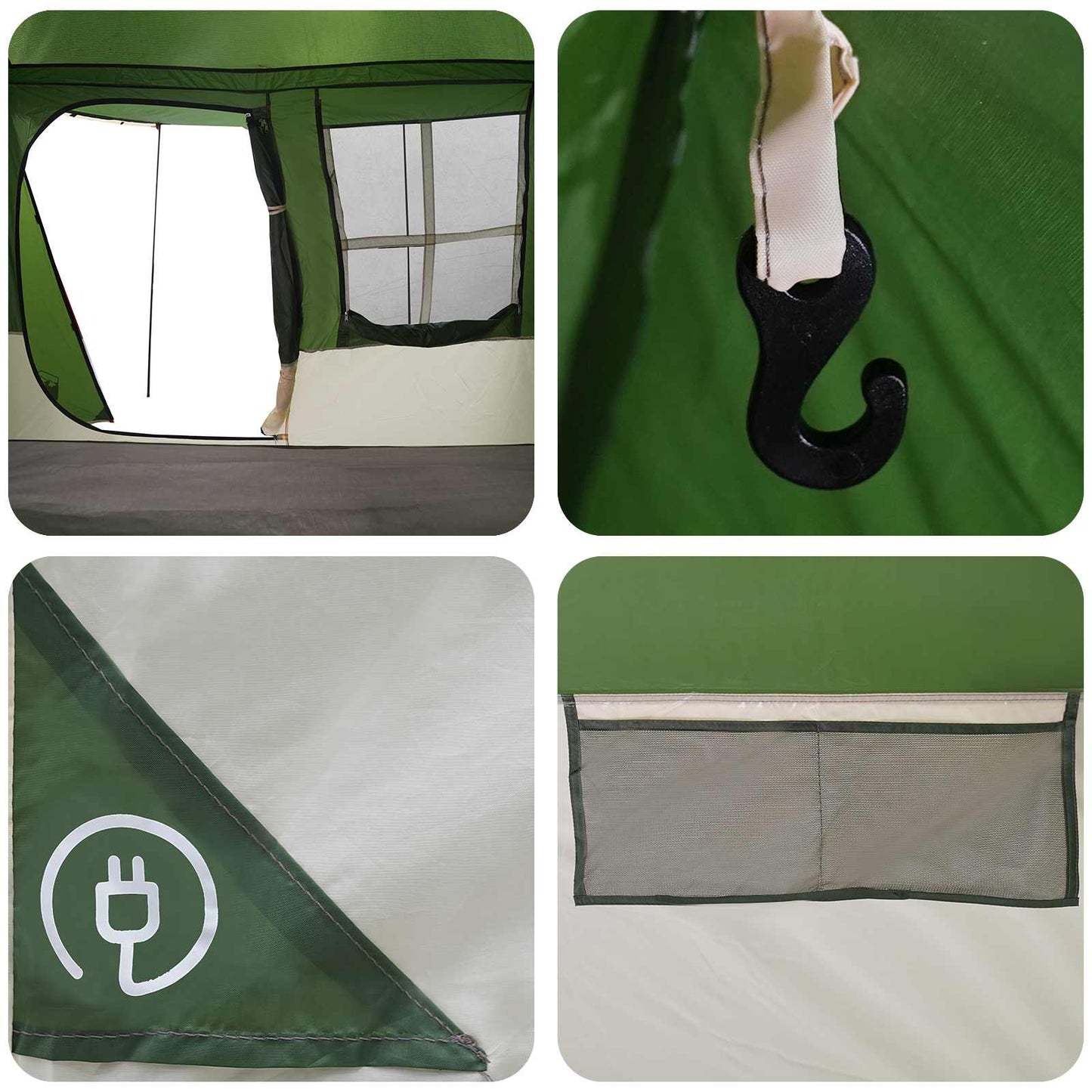 vidaXL Tunnel Tent 275 x 240 x 200 cm Green