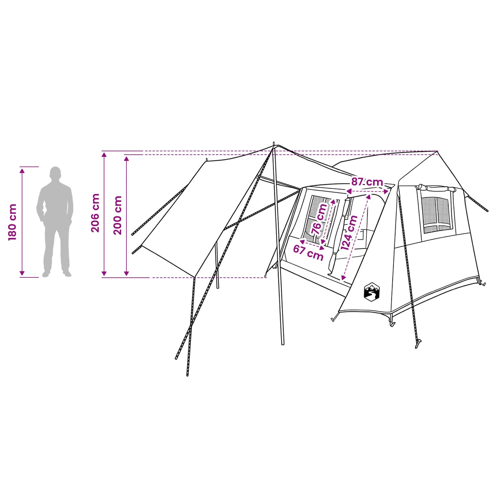 vidaXL Tunnel Tent 275 x 240 x 200 cm Green