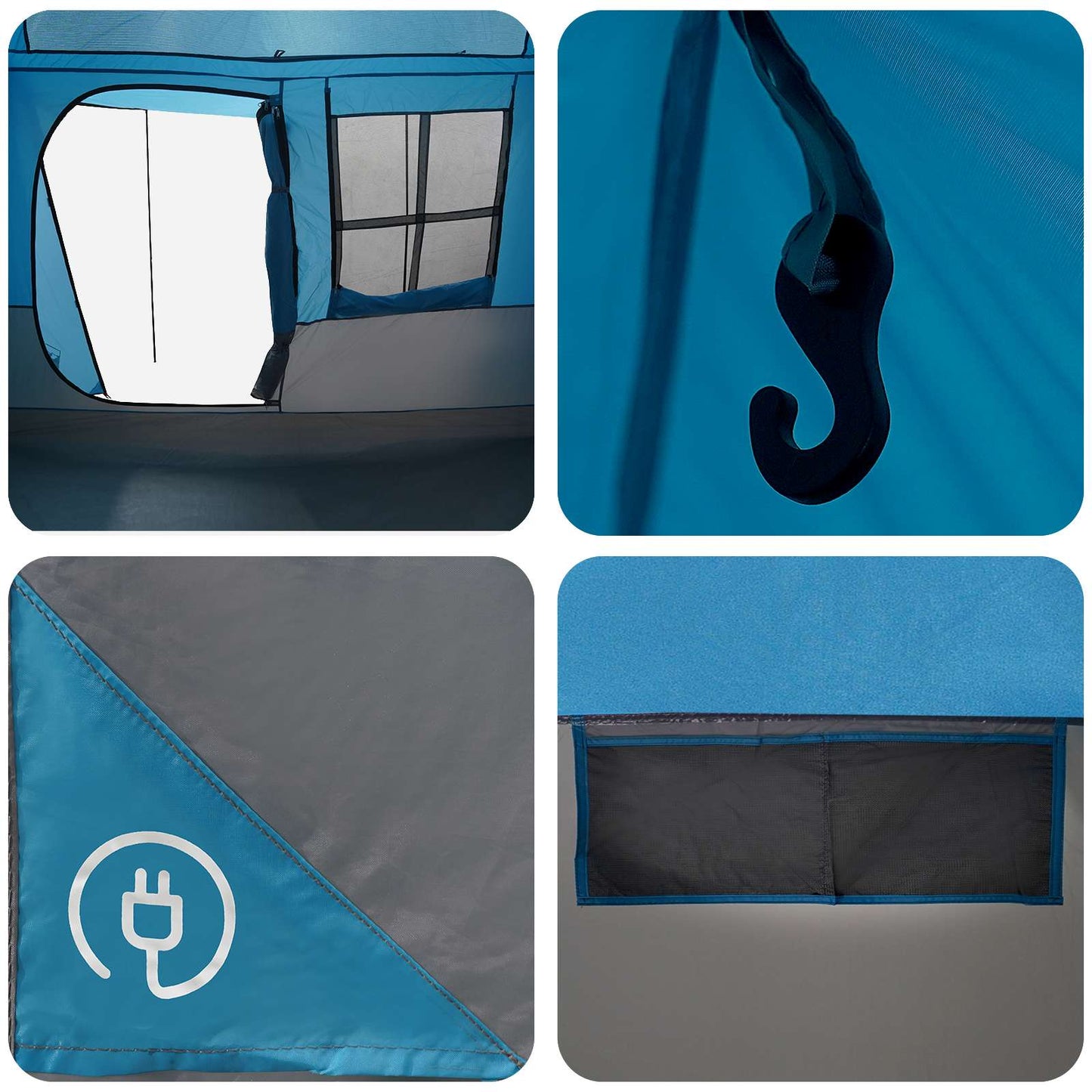vidaXL Tunnel Tent 275 x 240 x 200 cm Blue