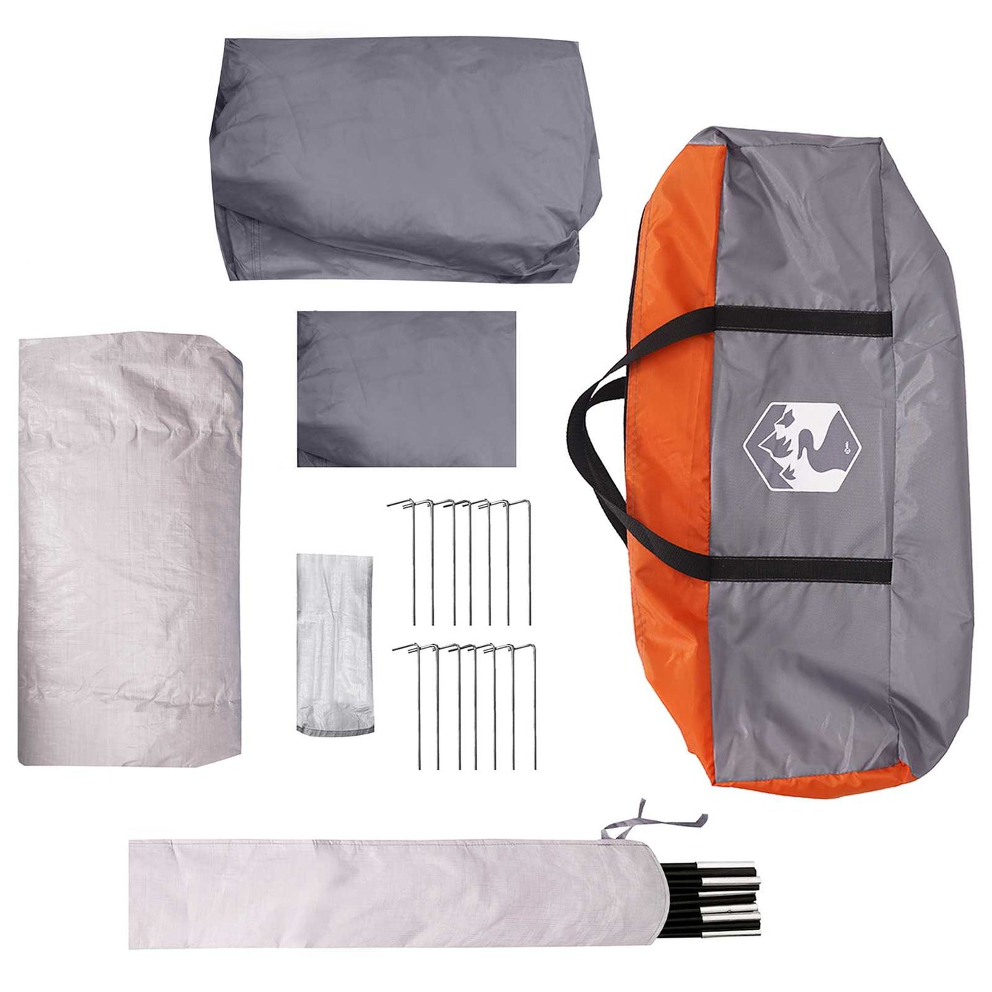 vidaXL Tunnel Tent 275 x 240 x 200 cm Grey and Orange