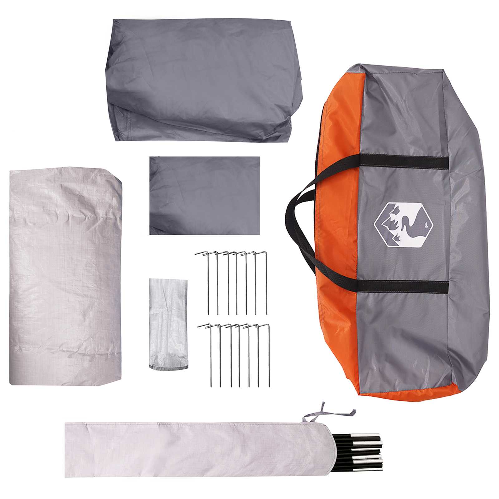 vidaXL Tunnel Tent 275 x 240 x 200 cm Grey and Orange