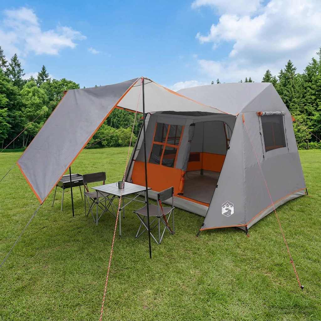 vidaXL Tunnel Tent 275 x 240 x 200 cm Grey and Orange