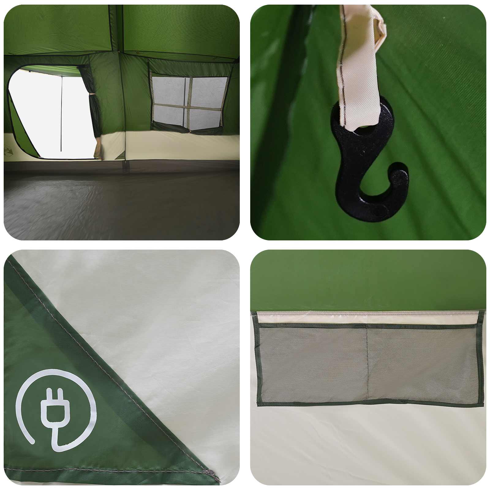 vidaXL Tunnel Tent Green 400 x 278 x 182 cm