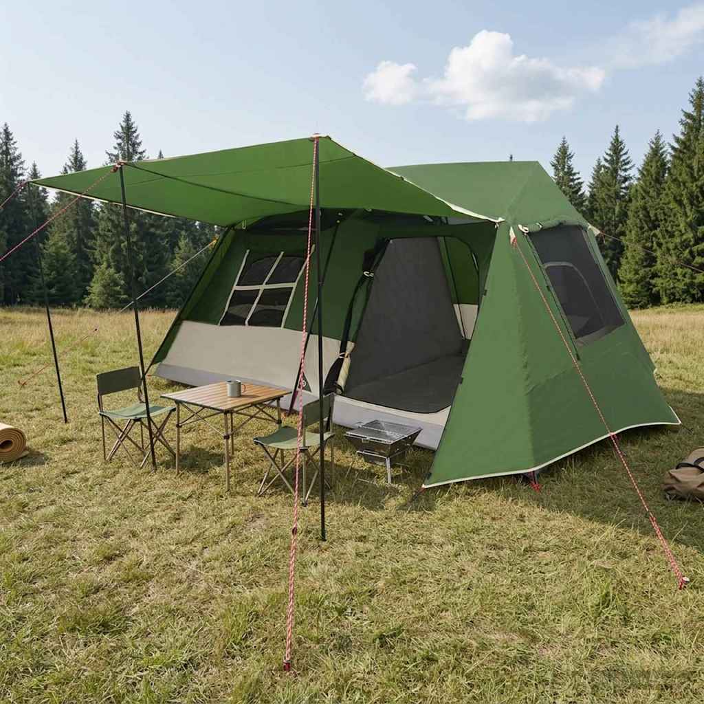 vidaXL Tunnel Tent Green 400 x 278 x 182 cm